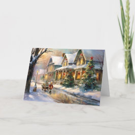 Carte Joyeux Joyeux Garçon De Vacances En Train De Tirer