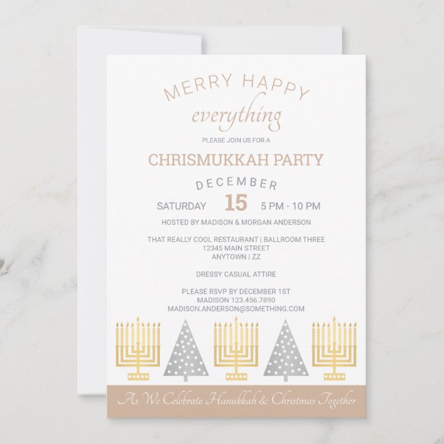 Carte Joyeux Joyeux Tan Chrismukkah Fête (Devant)