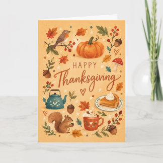 Carte Joyeux Joyeux Thanksgiving Fête de Remerciement