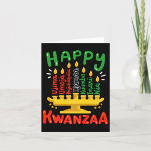 Carte Joyeux Kwanzaa Sept Principes Kinara Bougies Homme