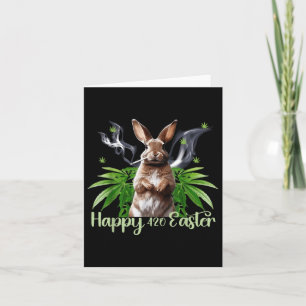 Carte Joyeux lapin de Pâques Fumer mauvaise herbe drôle