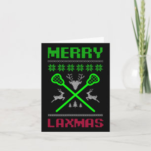 Carte Joyeux Laxmas Vilain Design Lacrosse Noël