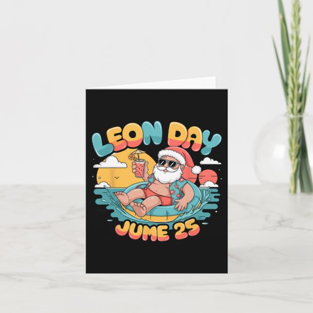Carte Joyeux Leon Day Noël Été 6 Mois Avant Chris (Devant)