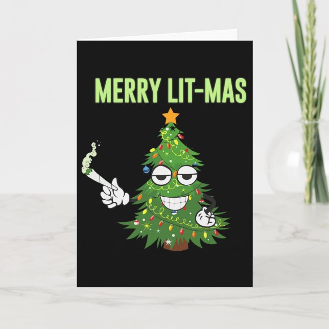 Carte Joyeux Lit-mas Arbres de Noël Lumières Couples amu (Devant)