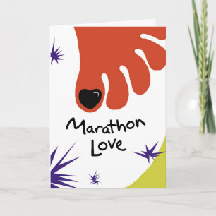 Carte Joyeux marathonien d'anniversaire - ongle noir