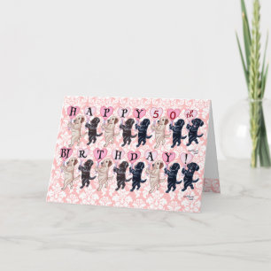 Carte Joyeux Marching Labradors Anniversaire