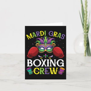 Carte Joyeux Mardi Gras Jour Boxe Crew Joueur masqué Ven