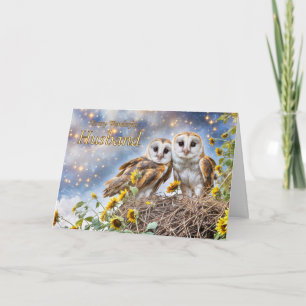 Carte Joyeux Mari Anniversaire Chouettes mignonnes