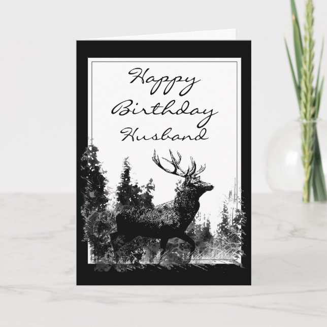 Carte Joyeux Mari Vintage Stag, Cerf (Devant)