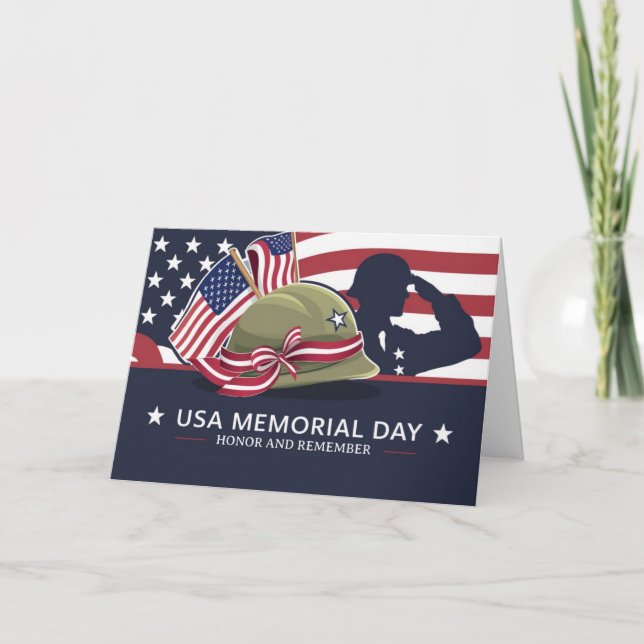 Carte Joyeux Memorial Day Drapeau USA Militaire (Devant)