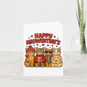 Carte Joyeux Meowentines Mignons Saint Valentin Chats Am