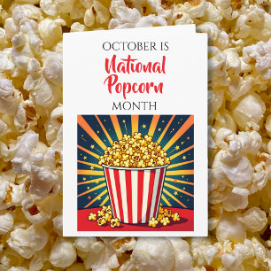 Carte Joyeux Mois National du Popcorn ! Octobre