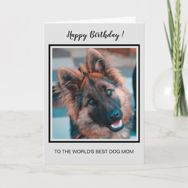 Carte Joyeux Mondes d'Anniversaire Meilleur Chien Maman  (Devant)