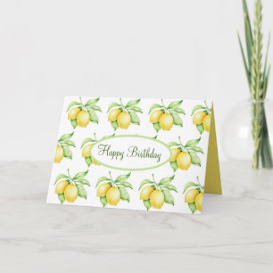 Carte Joyeux Motif citron d'anniversaire