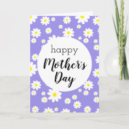 Carte Joyeux Motif Fleur de Fête des Mères Purple