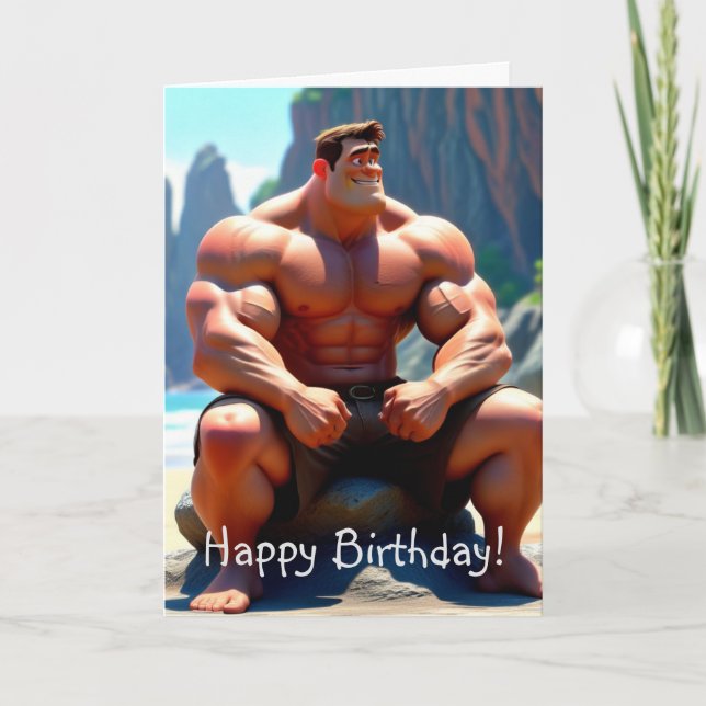 Carte Joyeux Muscleman d'anniversaire (Devant)