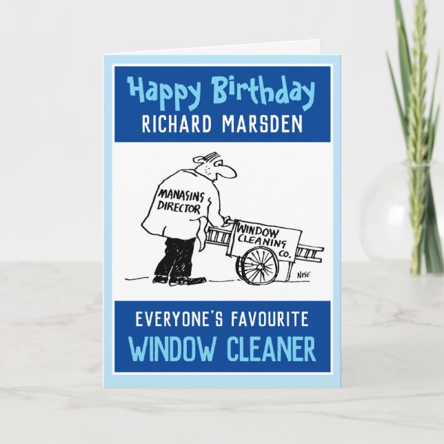 Carte Joyeux Nettoyeur de fenêtre d'anniversaire (Devant)