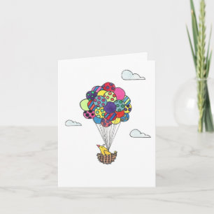 Carte Joyeux nid d'oiseau de ballon à air chaud