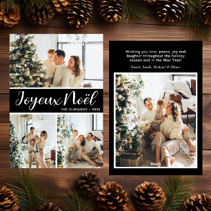 Carte Joyeux Noel 4 Photo Flat Holiday