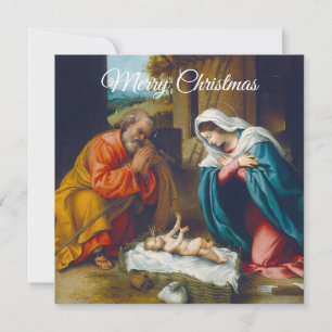 Carte Joyeux Noël à la crèche