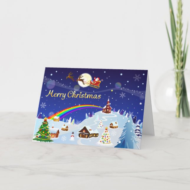 Carte Joyeux Noël à la Pleine lune (Devant)