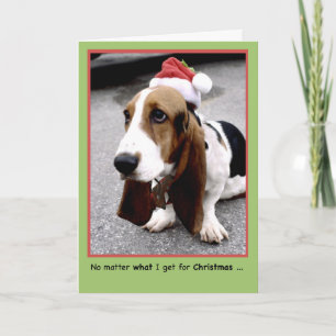 Carte Joyeux Noël à l'amour avec Basset Romance
