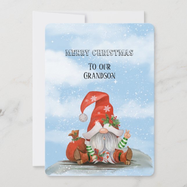 Carte Joyeux Noël À Notre Petit-Fils (Devant)