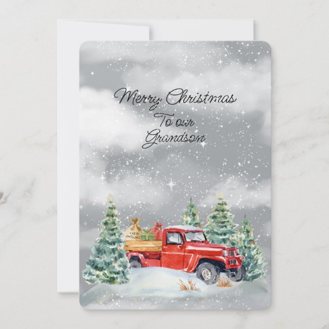 Carte Joyeux Noël À Notre Petit-Fils (Devant)