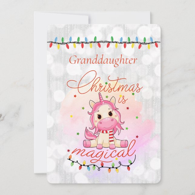 Carte Joyeux Noël À Notre Petite-fille (Devant)