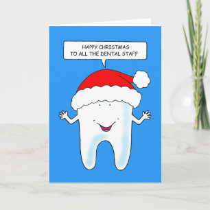 Carte Joyeux Noël à tous les Dental Staff Cartoon
