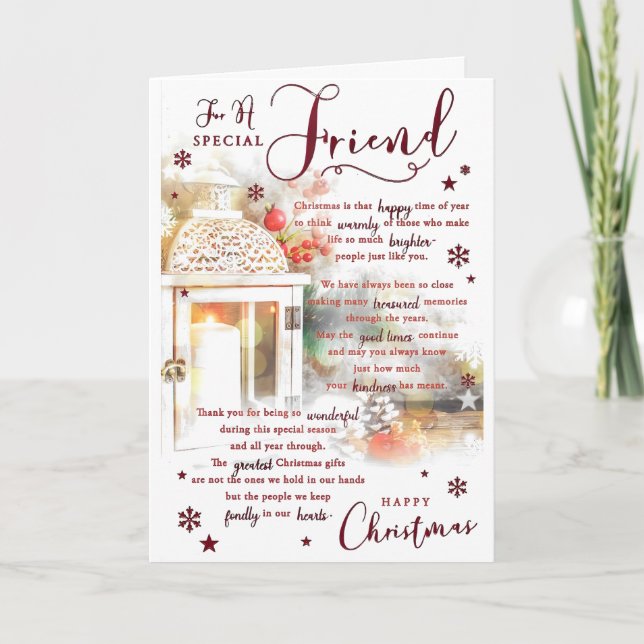 Carte Joyeux Noël à un ami très spécial Noël (Devant)