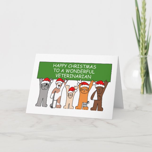 Carte Joyeux Noël à un merveilleux vétérinaire (Devant)