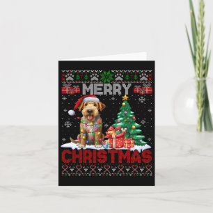 Carte Joyeux Noël Airedale Terrier Amoureux des chiens U