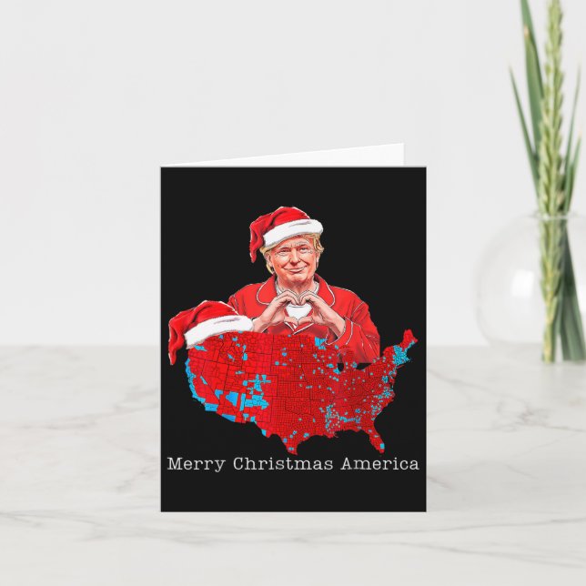 Carte Joyeux Noël Amérique Donald Trump Couverture Noël (Devant)