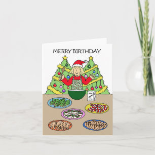 Carte Joyeux Noël Anniversaire Lady Baking