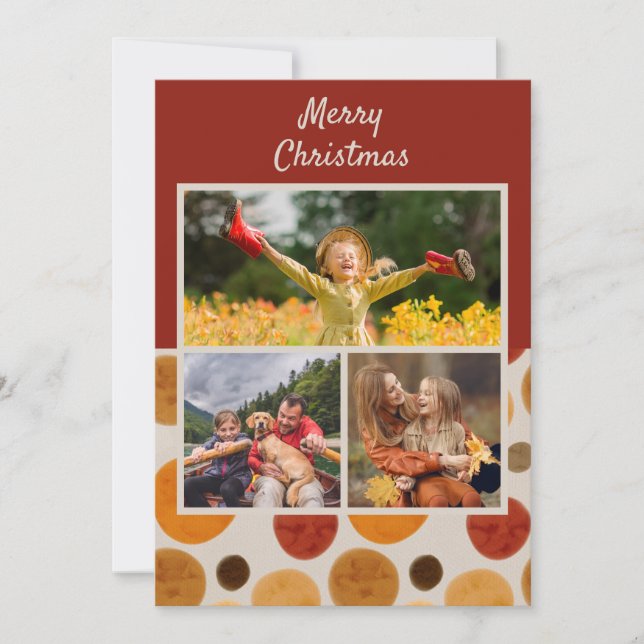 Carte Joyeux Noël Aquarelle moderne Abstrait 3 Photo (Devant)