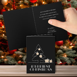 Carte Joyeux Noël Arbre Noir Fête