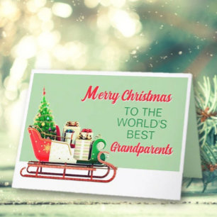 Carte Joyeux Noël aux grands-parents saluant