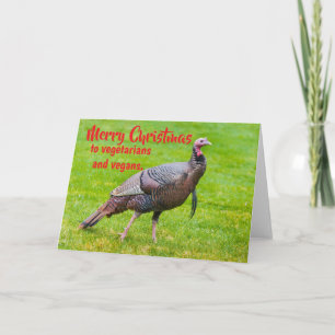 Carte Joyeux Noël aux végétariens et végans.