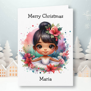Carte Joyeux Noël Ballerina Coloring Page Girl's