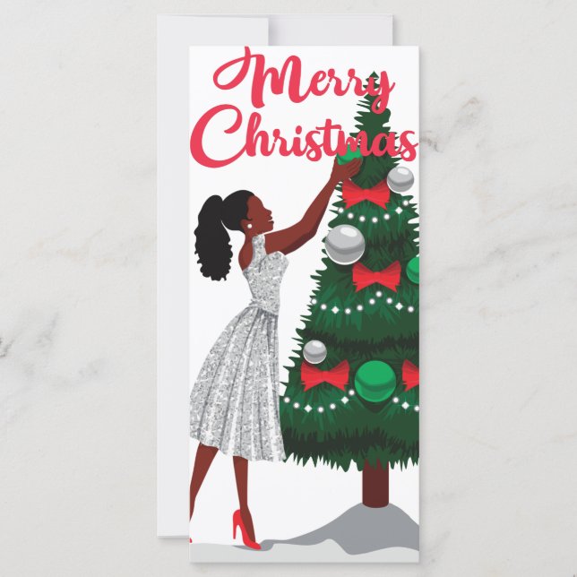 Carte Joyeux Noël Black African American Woman Card (Devant)