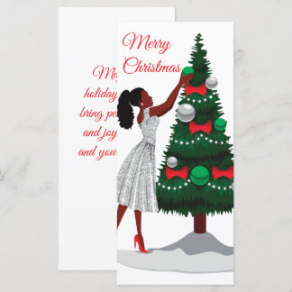 Carte Joyeux Noël Black African American Woman Card