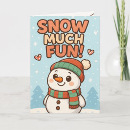 Carte Joyeux Noël Bonhomme de Neige Mignon