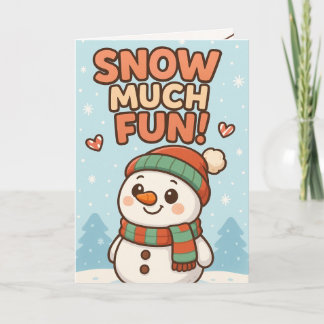 Carte Joyeux Noël Bonhomme de Neige Mignon