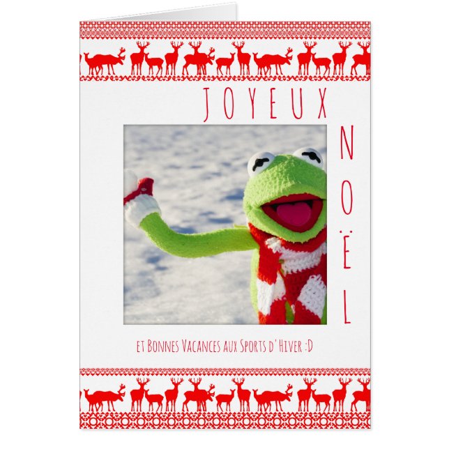 Carte Joyeux Noel boule neige ajouter votre photo (Devant)
