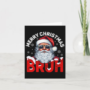 Carte Joyeux Noël Bruh Funny Père Noël Retro Hommes W