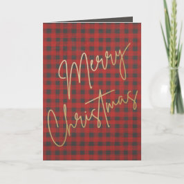 Carte Joyeux Noël Buffalo Plaid Holiday