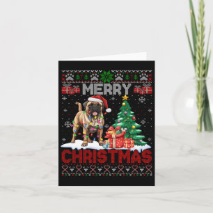 Carte Joyeux Noël Bullmastiff Amoureux Famille Vilain Xm