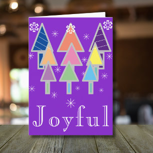 Carte Joyeux Noël Chic Joyeux Script Fun Purple Noël