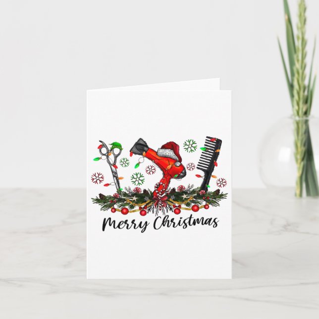 Carte Joyeux Noël Coiffeur Coiffeur Correspondance C (Devant)